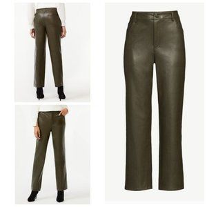 Scoop Relaxed  Green Faux Leather Pants M 8/10